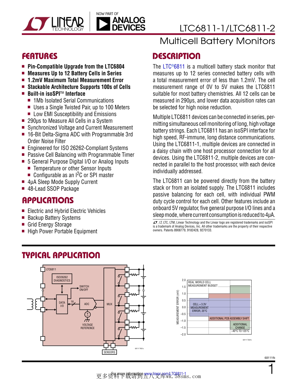 IC封装资料_电源管理芯片_LTC6811IG-1_TRPBF.pdf_第1页