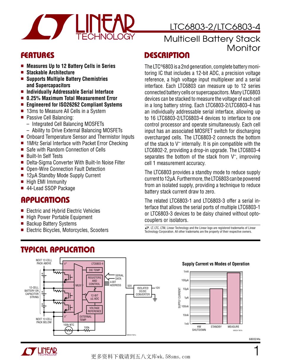 IC封装资料_电源管理芯片_LTC6803HG-4_PBF.pdf_第1页