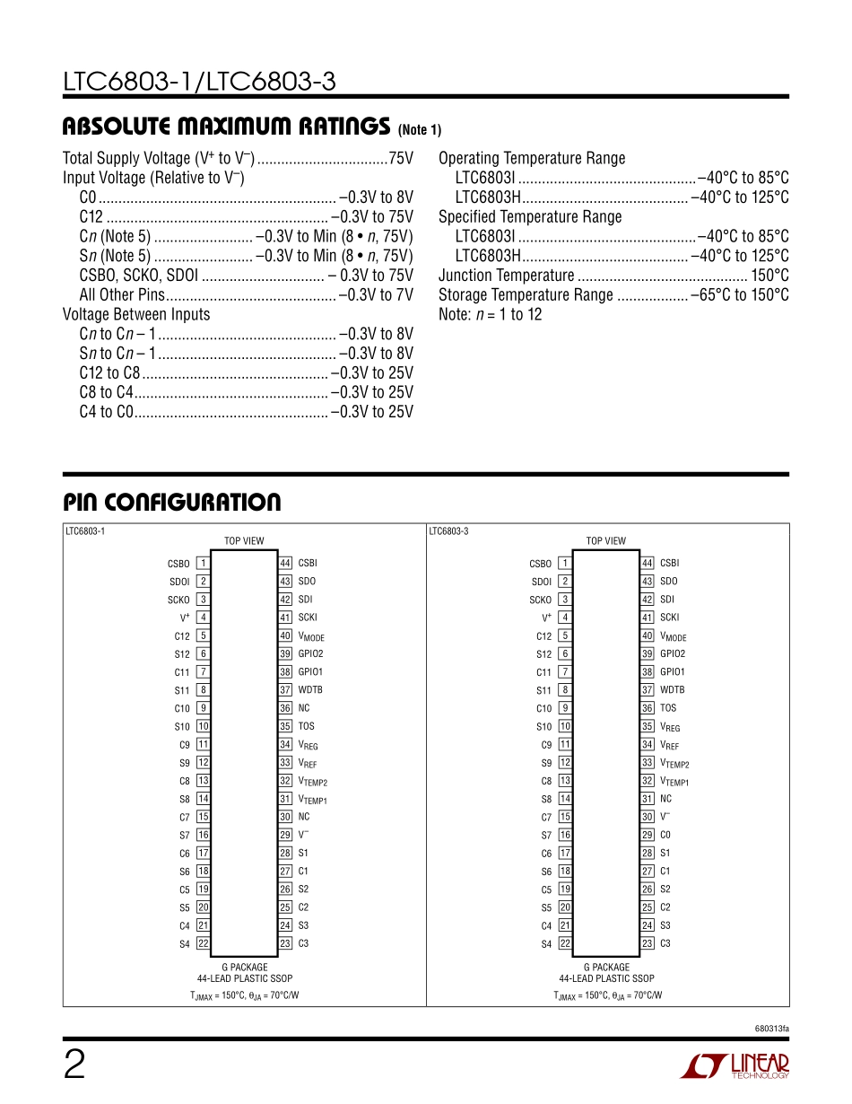 IC封装资料_电源管理芯片_LTC6803HG-3_TRPBF.pdf_第2页