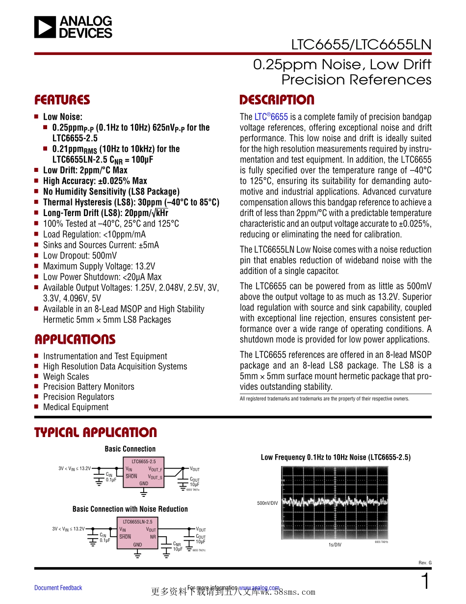 IC封装资料_电源管理芯片_LTC6655CHMS8-5_PBF.pdf_第1页