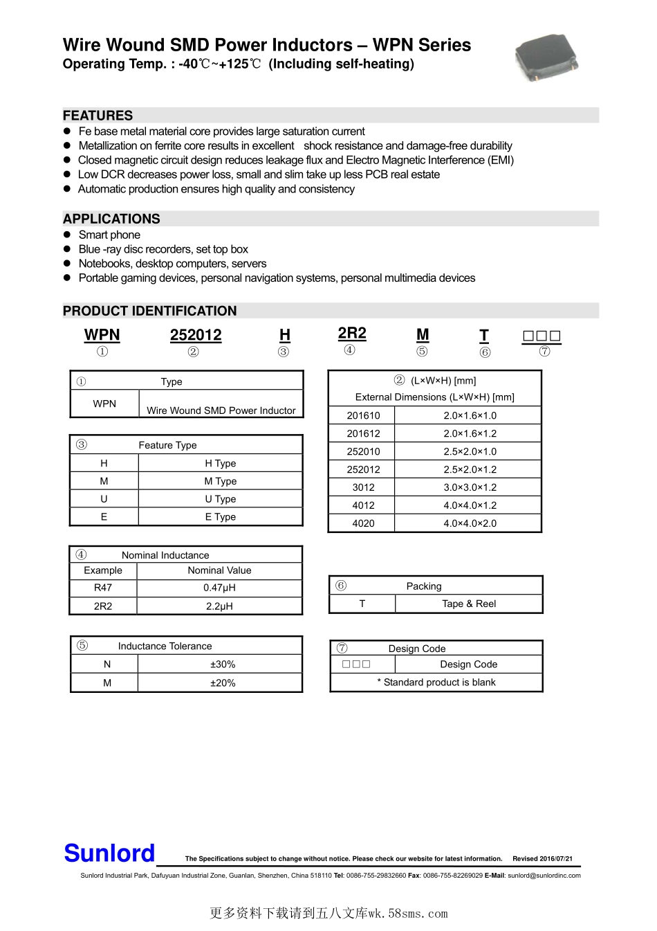 IC封装资料_电感_WPN252010H1R5MT.pdf_第1页
