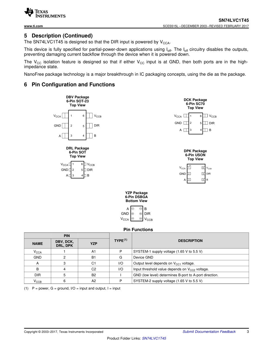 IC封装资料_接口及驱动芯片_SN74LVC1T45DCKR.pdf_第3页