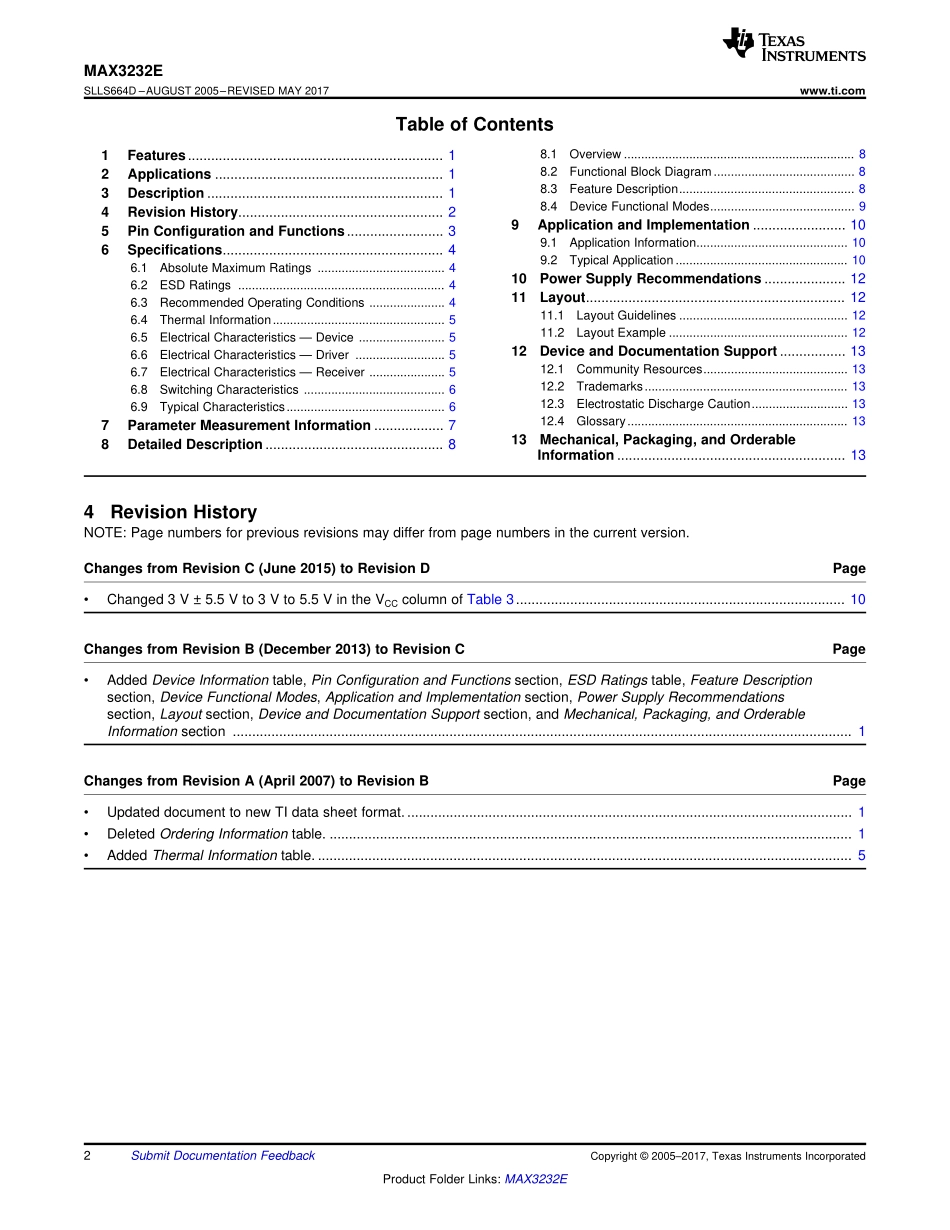 IC封装资料_接口及驱动芯片_MAX3232ECD.pdf_第2页