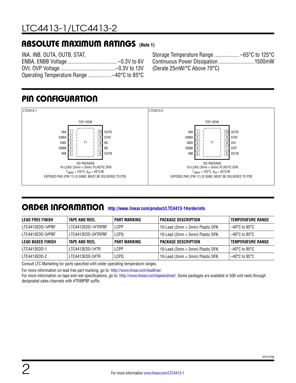 IC封装资料_电源管理芯片_LTC4413EDD-1_PBF.pdf_第2页