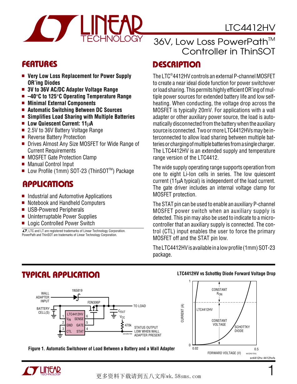 IC封装资料_电源管理芯片_LTC4412HVIS6_TRMPBF.pdf_第1页
