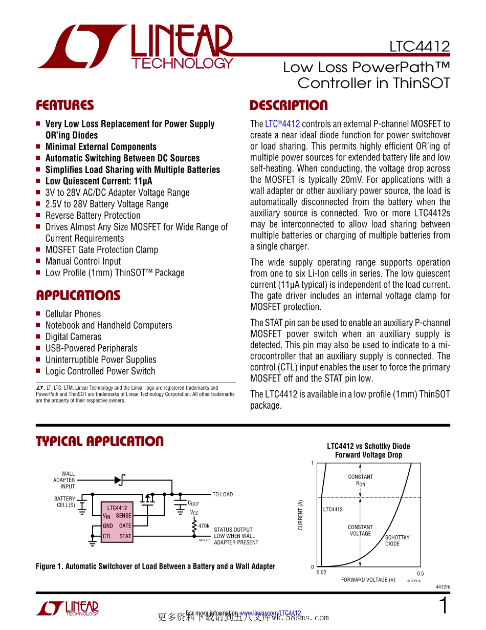 IC封装资料_电源管理芯片_LTC4412ES6_TRMPBF.pdf_第1页