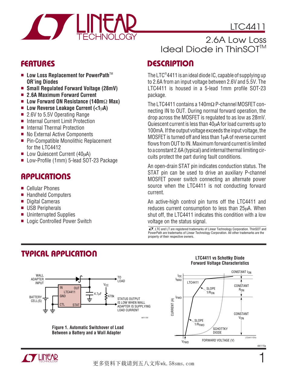 IC封装资料_电源管理芯片_LTC4411ES5_TRMPBF.pdf_第1页