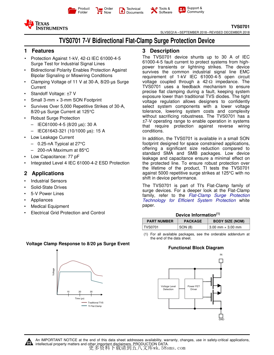 IC封装资料_过压保护_TVS2701DRBR.pdf_第1页