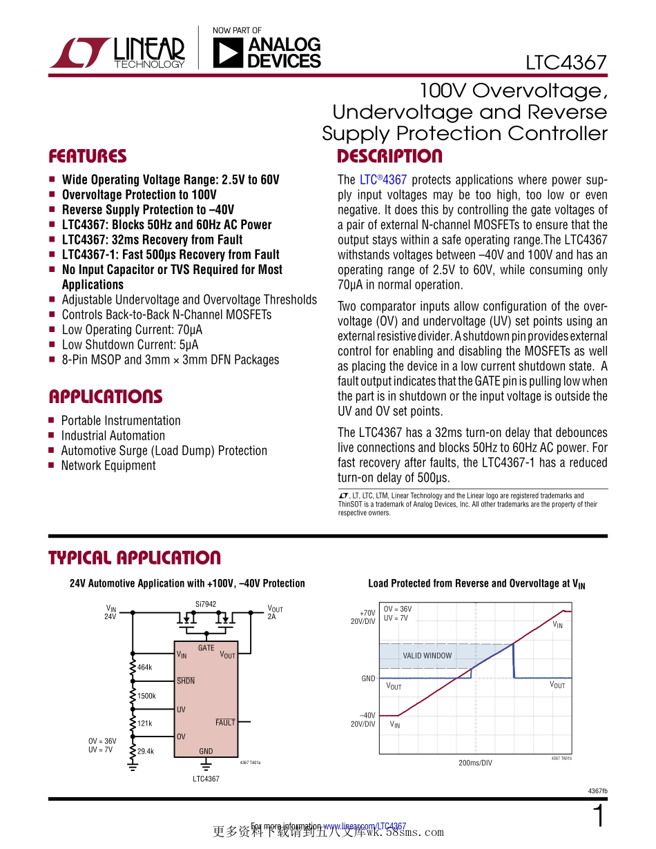 IC封装资料_电源管理芯片_LTC4367IDD_PBF.pdf_第1页