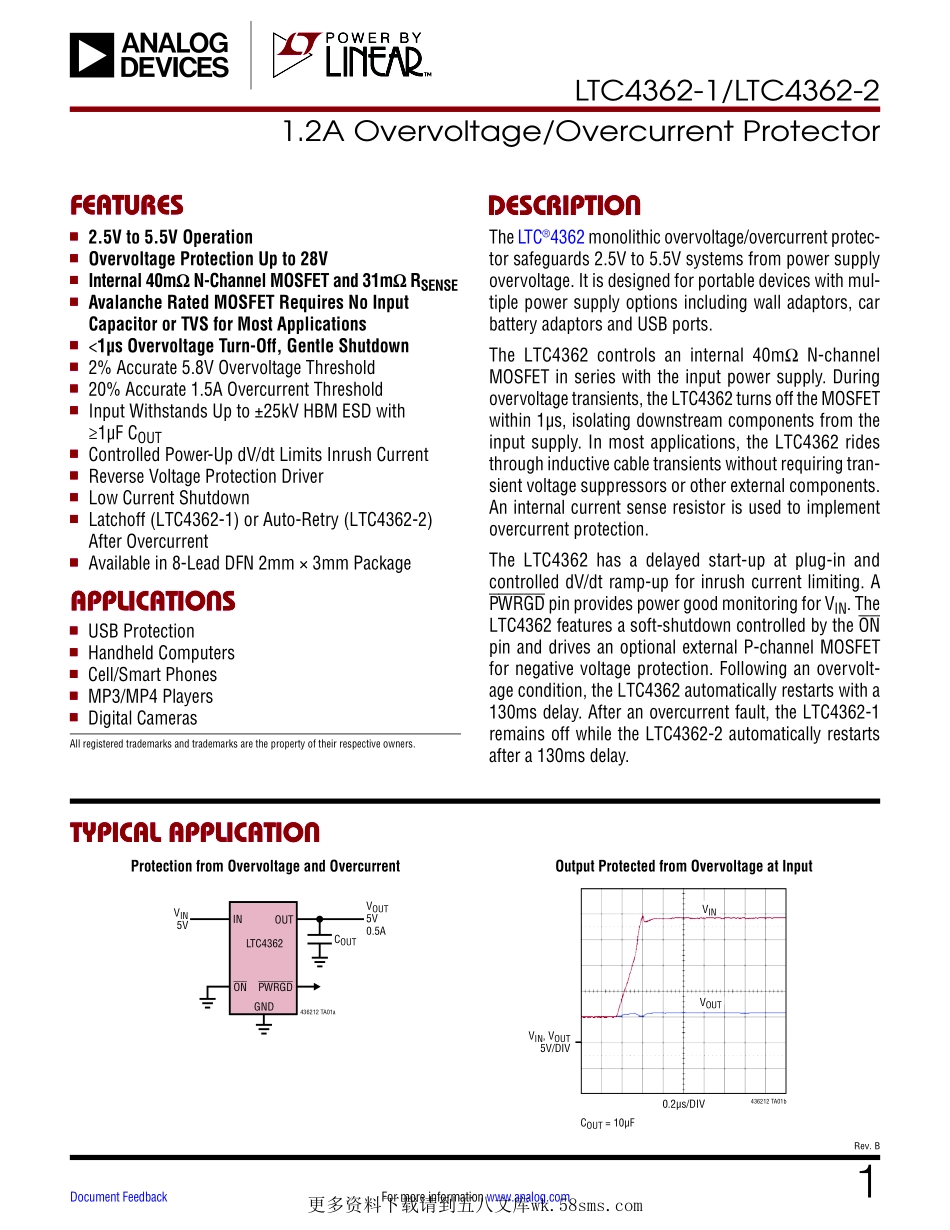 IC封装资料_电源管理芯片_LTC4362IDCB-2_TRPBF.pdf_第1页