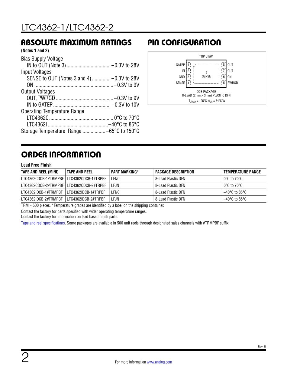 IC封装资料_电源管理芯片_LTC4362IDCB-2_TRPBF.pdf_第2页