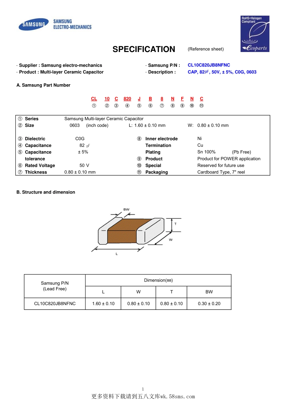 IC封装资料_电容_CL10C820JB8NFNC.pdf_第1页