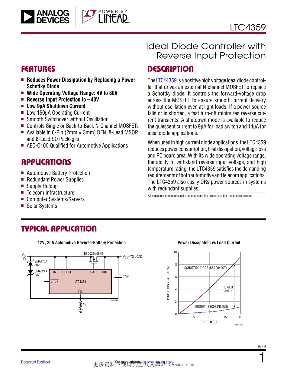 IC封装资料_电源管理芯片_LTC4359IDCB_TRPBF.pdf_第1页