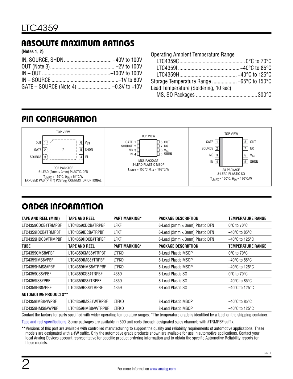 IC封装资料_电源管理芯片_LTC4359IDCB_TRPBF.pdf_第2页