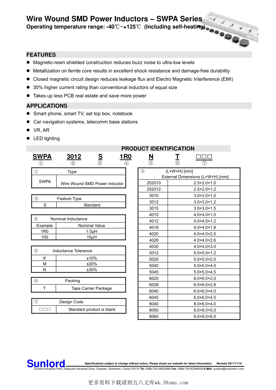 IC封装资料_电感_SWPA252012S220MT.pdf_第1页