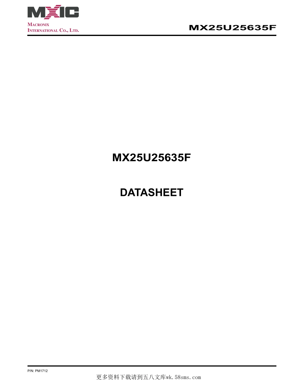IC封装资料_非易失性存储器_MX25U25635FMI10G.pdf_第1页