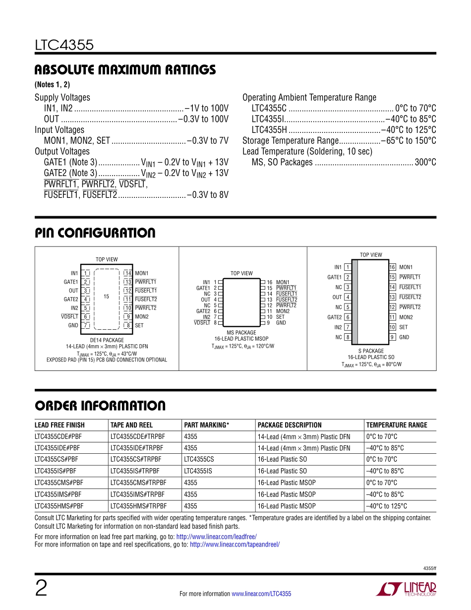 IC封装资料_电源管理芯片_LTC4355IS_TRPBF.pdf_第2页