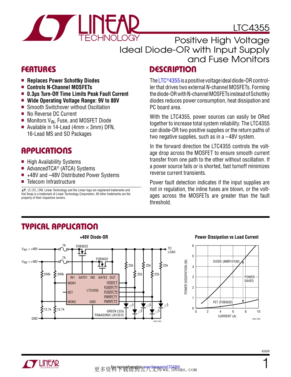 IC封装资料_电源管理芯片_LTC4355IDE_PBF.pdf_第1页