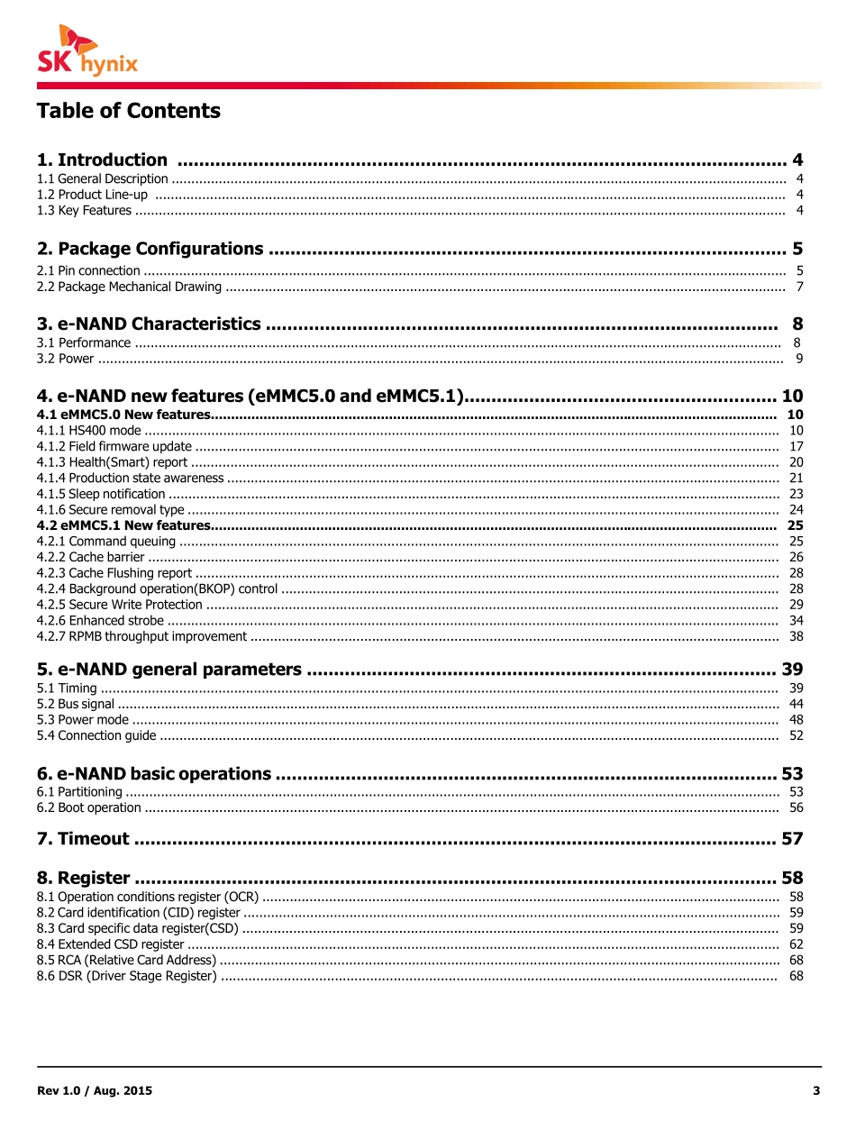 IC封装资料_非易失性存储器_H26M41204HPR.pdf_第3页