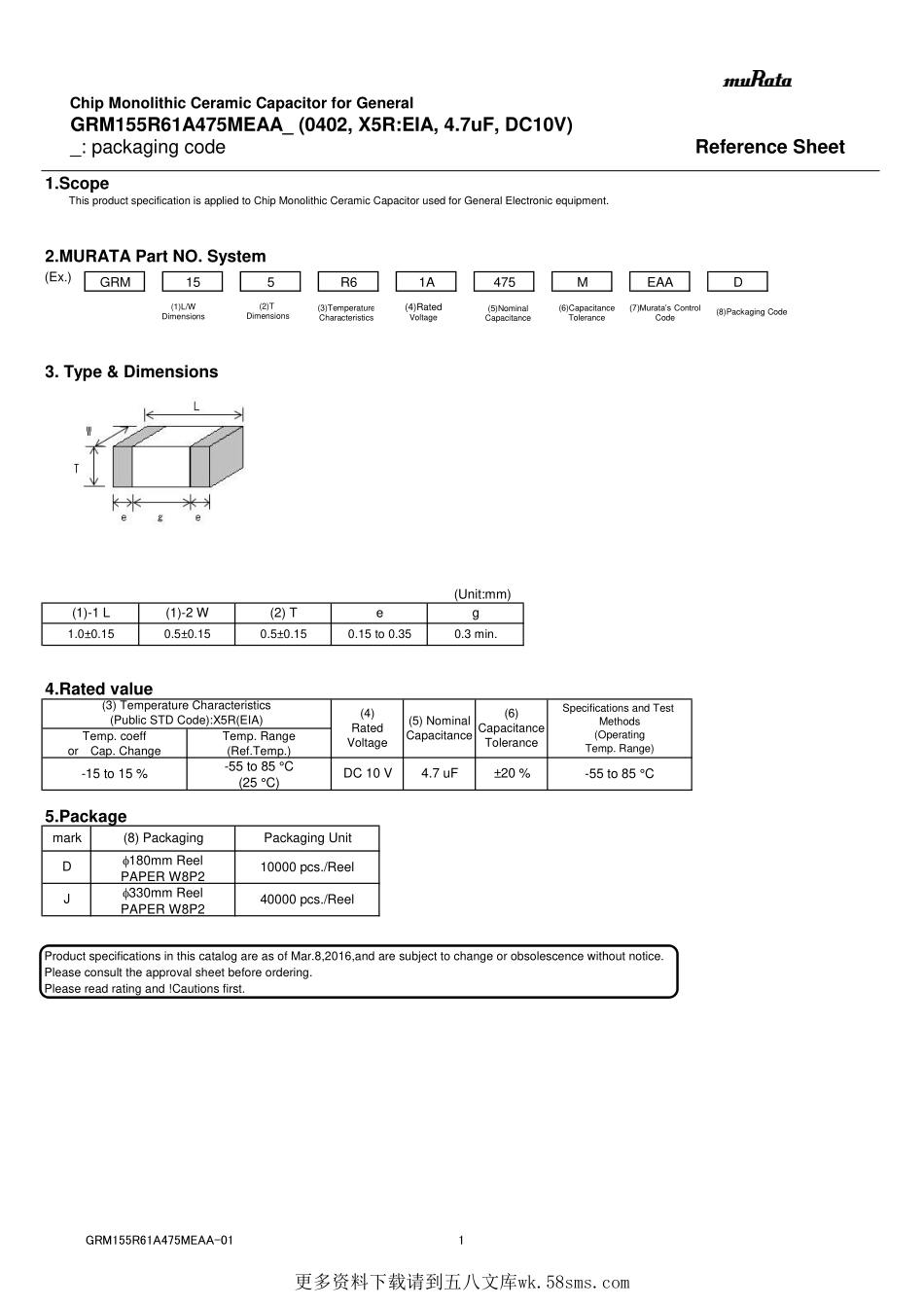 IC封装资料_电容_GRM155R61A475MEAAD.pdf_第1页