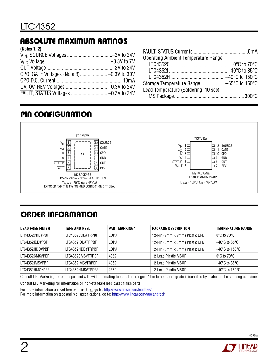 IC封装资料_电源管理芯片_LTC4352IMS_TRPBF.pdf_第2页