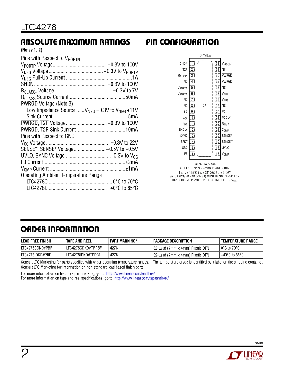 IC封装资料_电源管理芯片_LTC4278IDKD_TRPBF.pdf_第2页