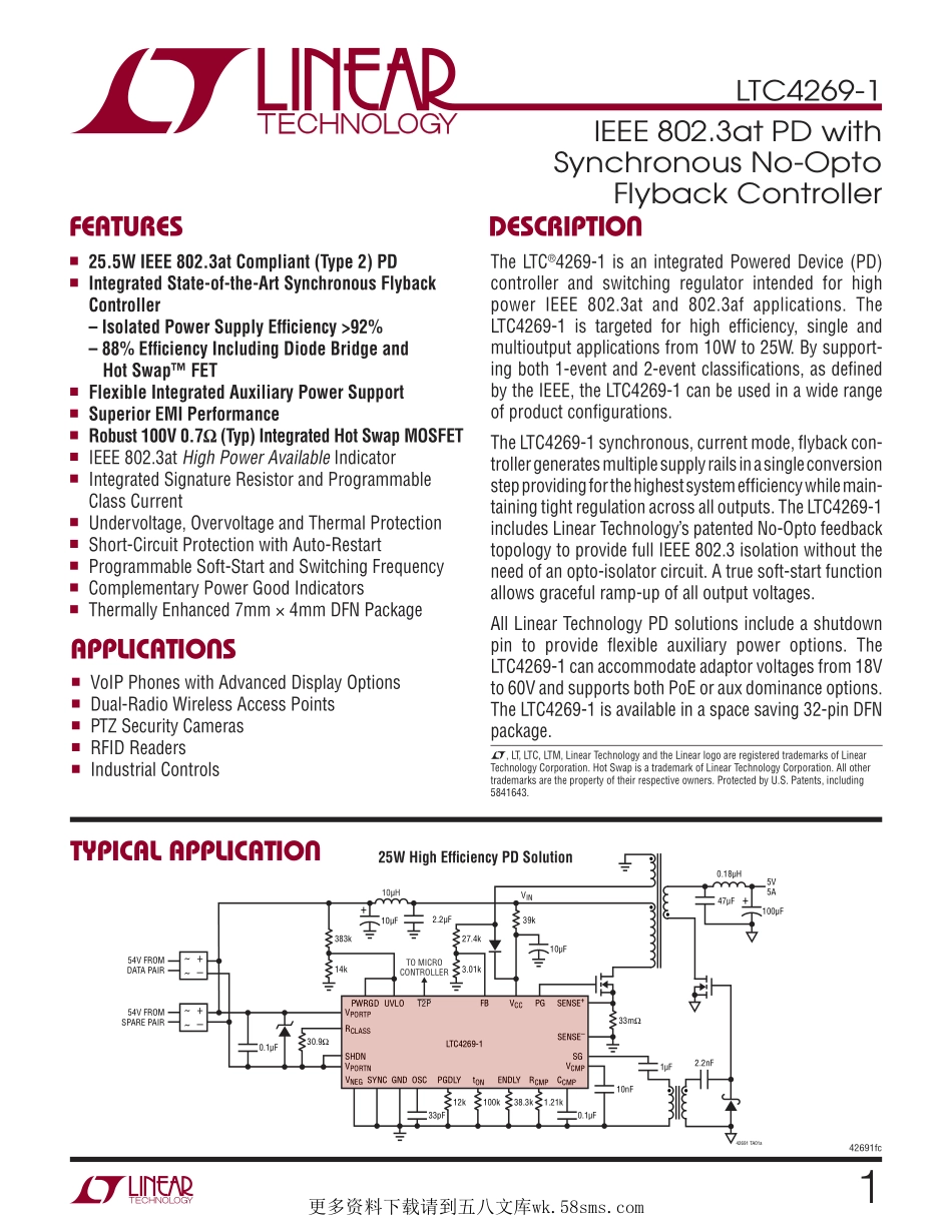 IC封装资料_电源管理芯片_LTC4269CDKD-1_TRPBF.pdf_第1页