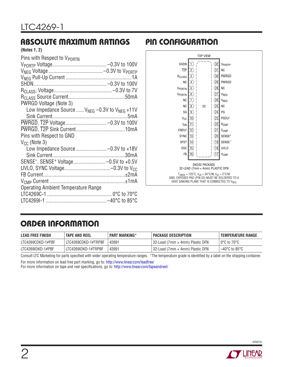 IC封装资料_电源管理芯片_LTC4269CDKD-1_TRPBF.pdf_第2页