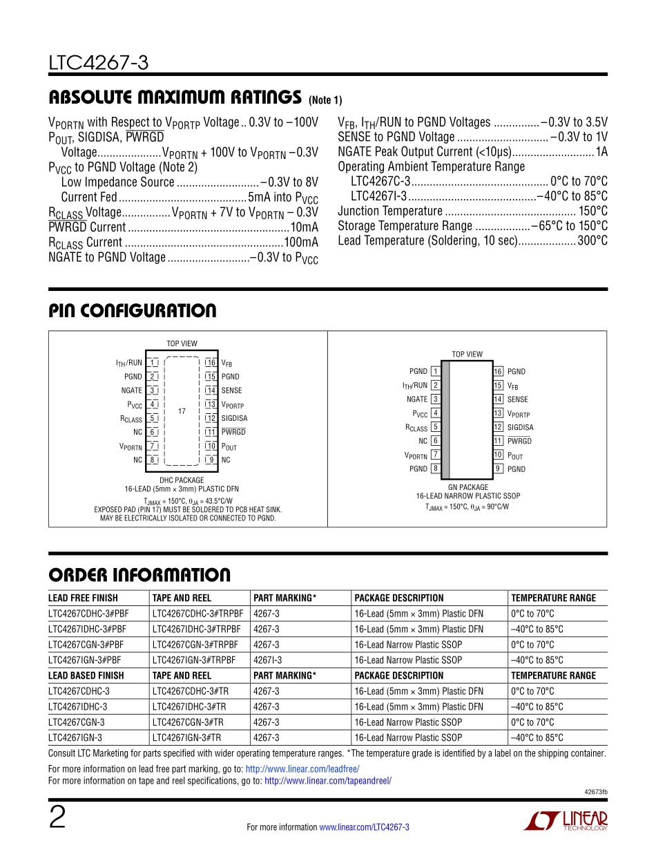 IC封装资料_电源管理芯片_LTC4267IGN-3_TRPBF.pdf_第2页