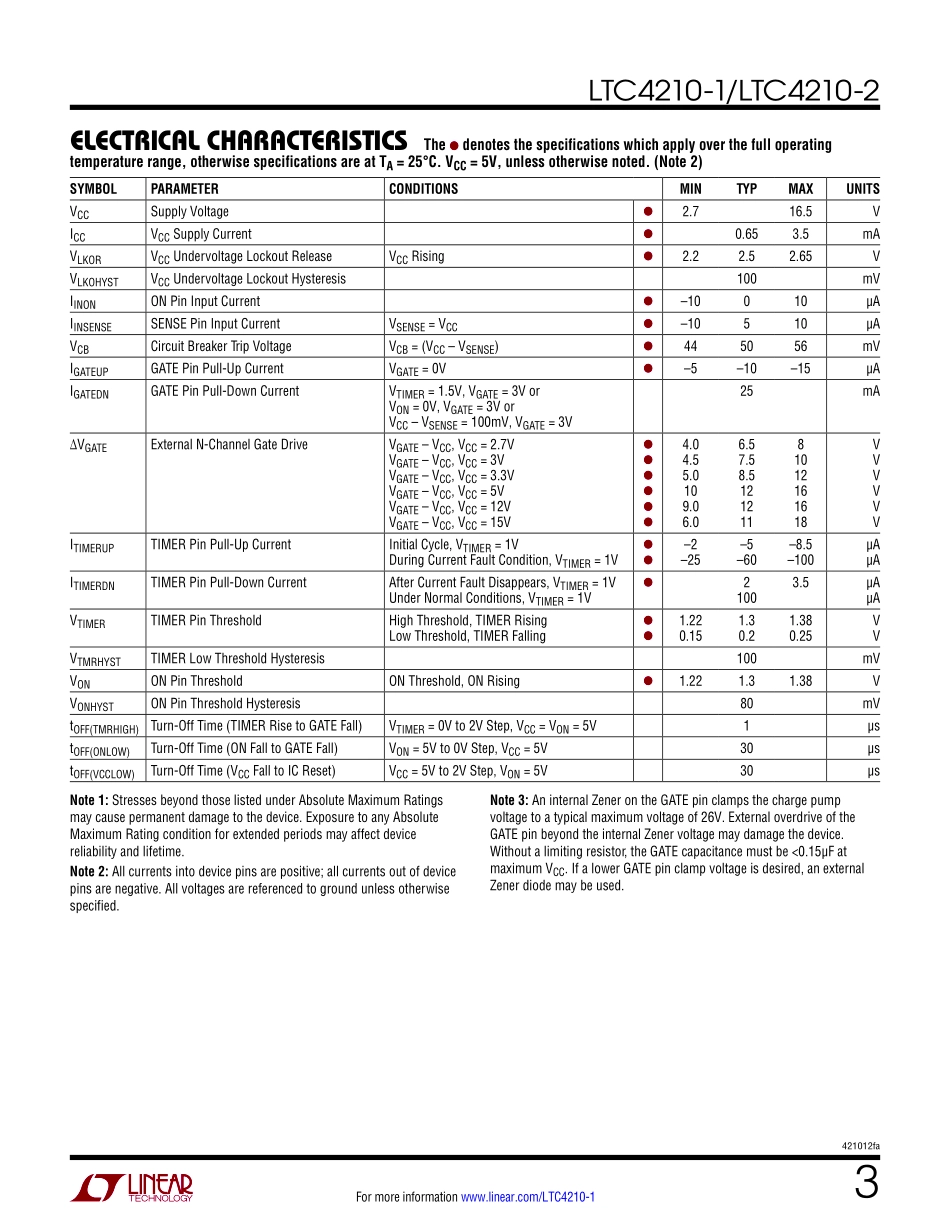 IC封装资料_电源管理芯片_LTC4210-1CS6_TRPBF.pdf_第3页