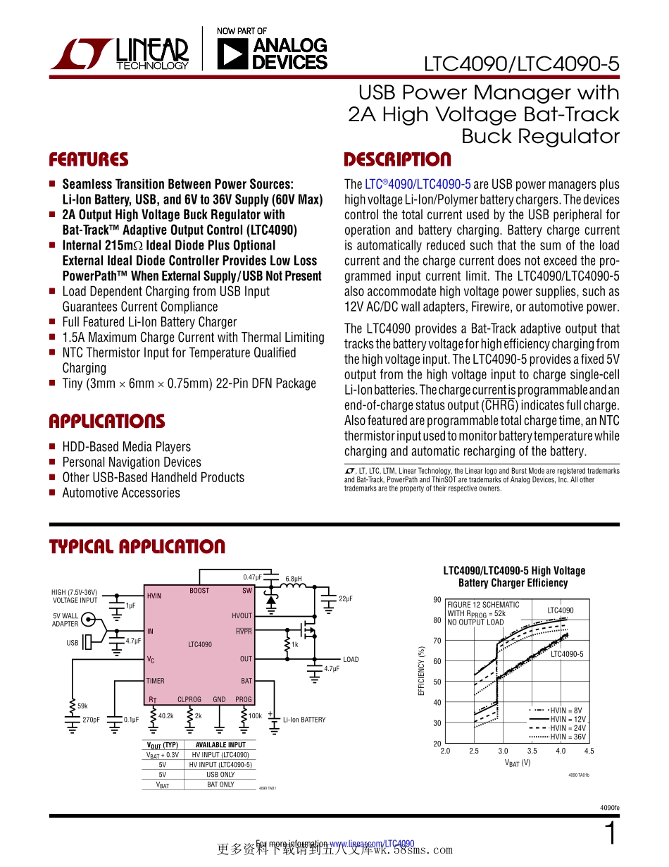 IC封装资料_电源管理芯片_LTC4090EDJC_TRPBF.pdf_第1页