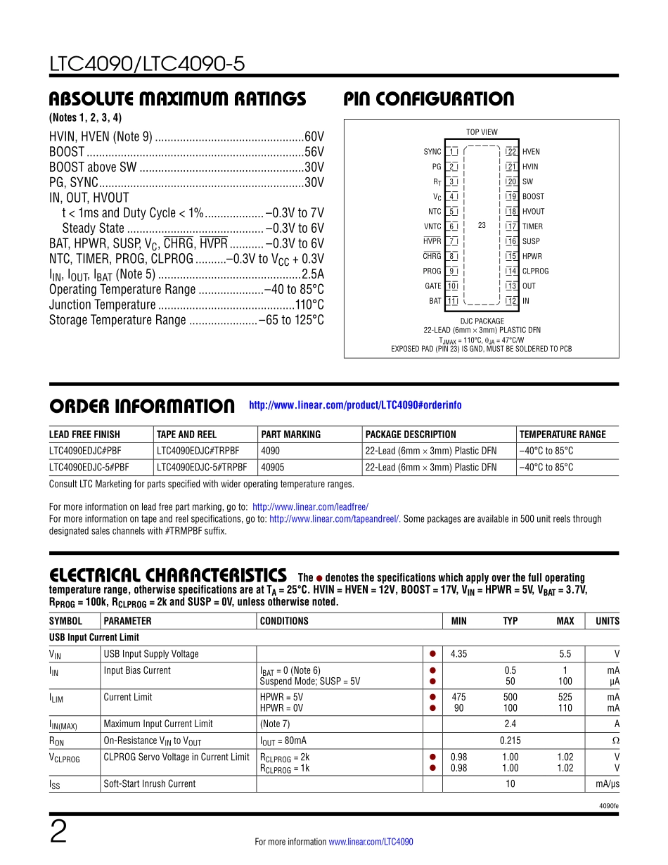 IC封装资料_电源管理芯片_LTC4090EDJC_TRPBF.pdf_第2页