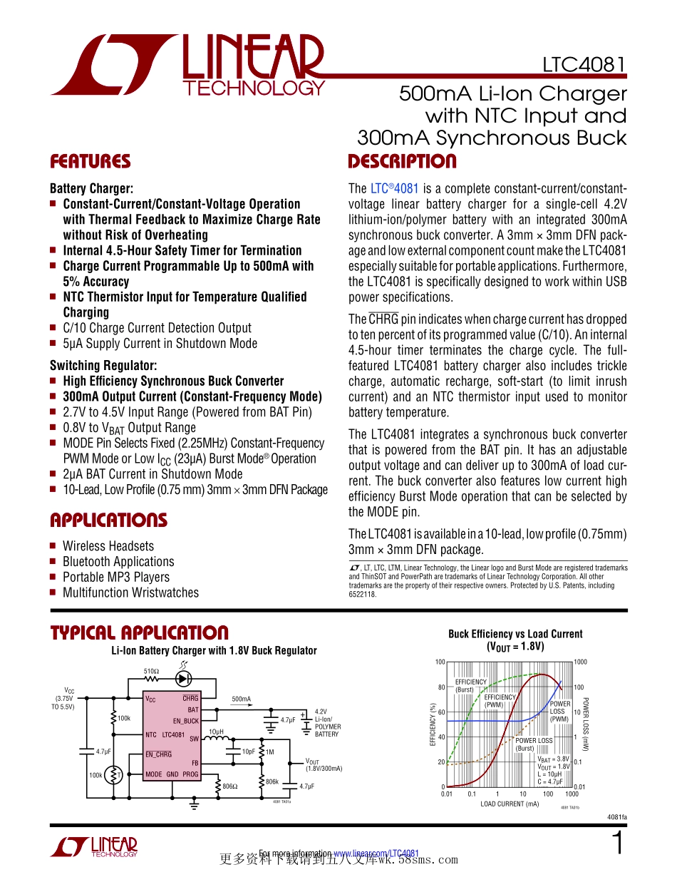 IC封装资料_电源管理芯片_LTC4081EDD_PBF.pdf_第1页