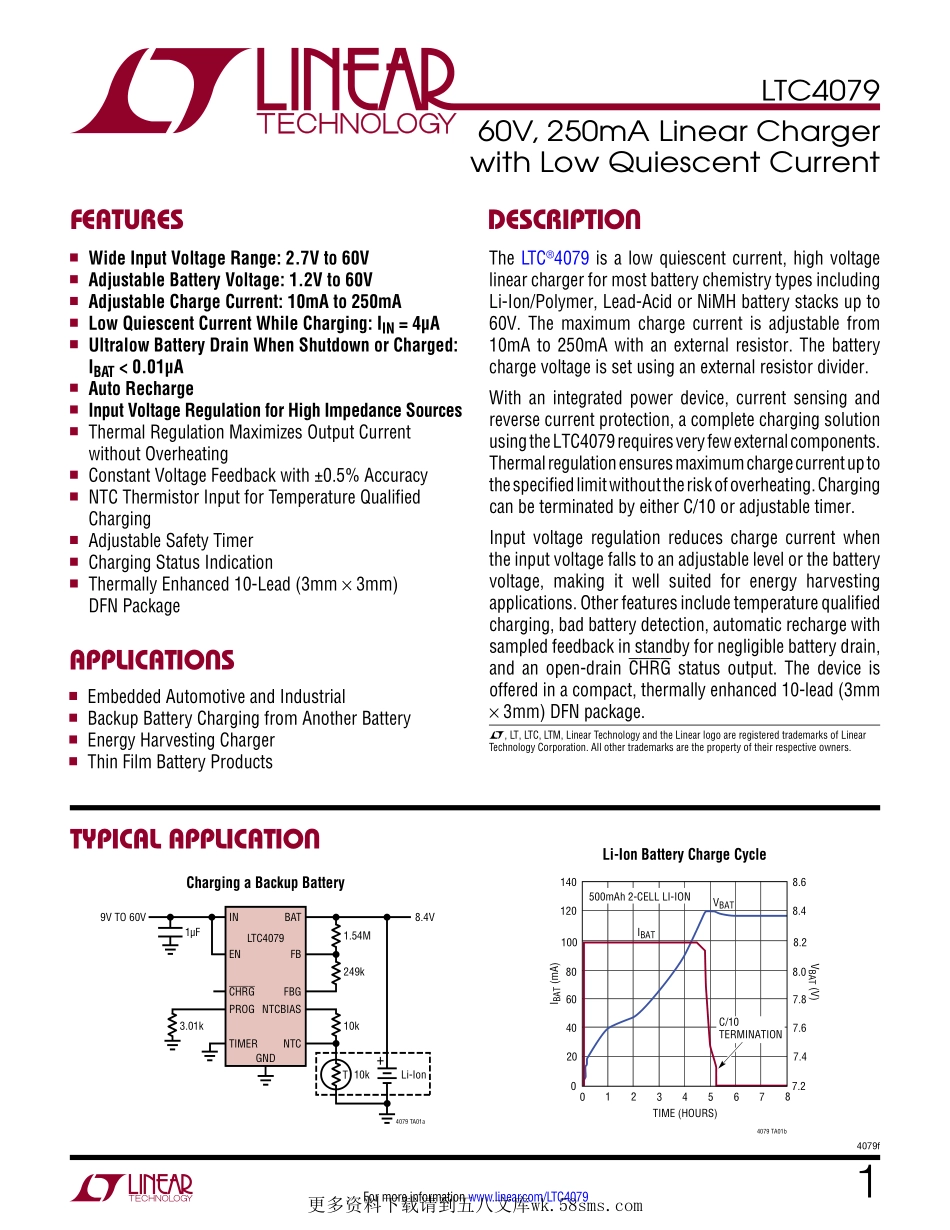 IC封装资料_电源管理芯片_LTC4079EDD_PBF.pdf_第1页