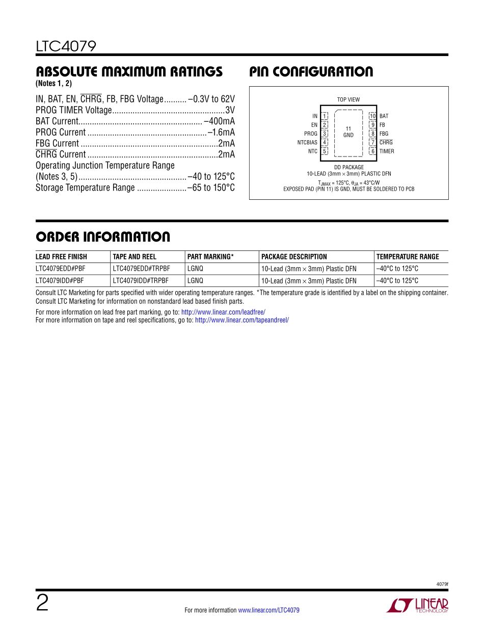 IC封装资料_电源管理芯片_LTC4079EDD_PBF.pdf_第2页