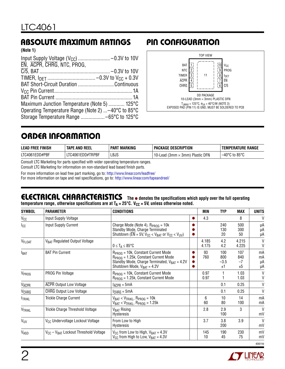 IC封装资料_电源管理芯片_LTC4061EDD_TRPBF.pdf_第2页