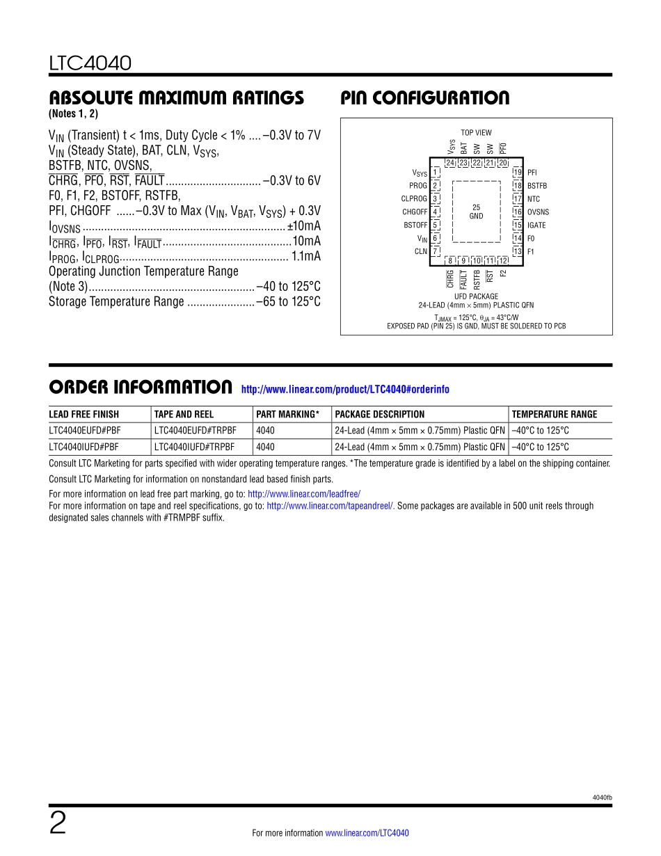 IC封装资料_电源管理芯片_LTC4040EUFD_TRPBF.pdf_第2页