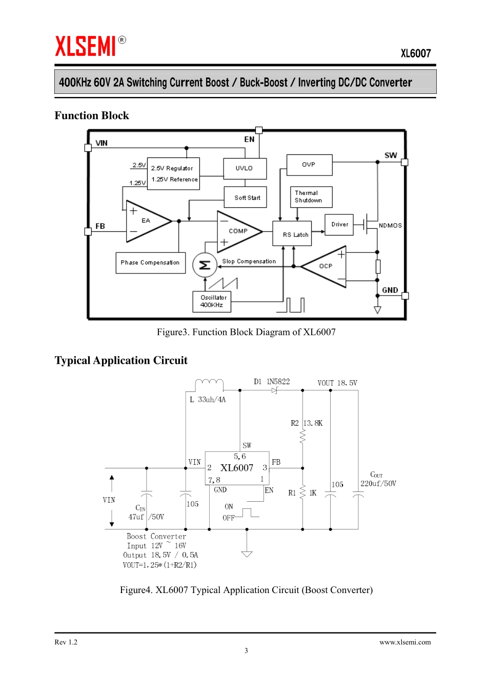 IC封装资料_电源管理芯片_XL6007.pdf_第3页