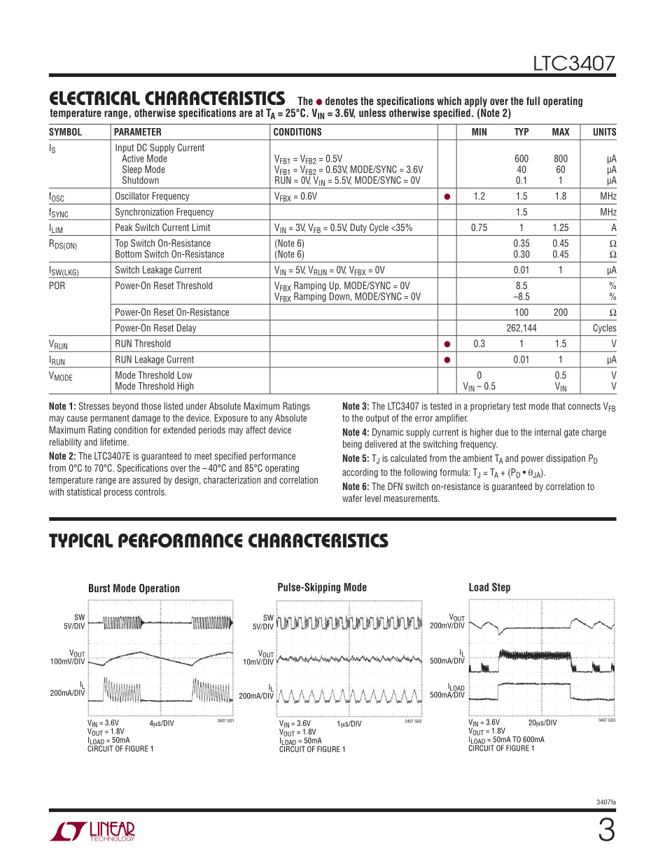 IC封装资料_电源管理芯片_LTC3407EMSE_TRPBF.pdf_第3页