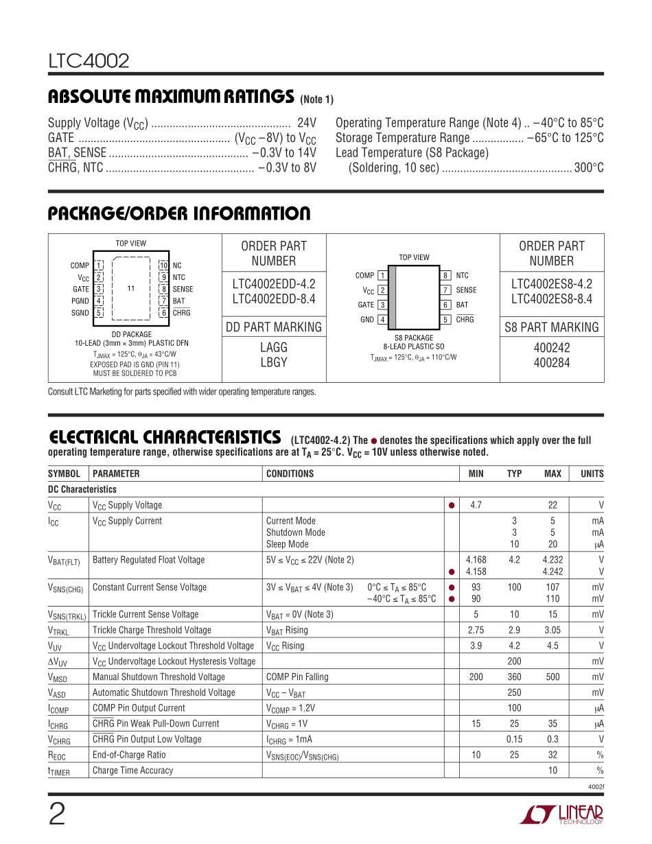 IC封装资料_电源管理芯片_LTC4002EDD-4.2_TRPBF.pdf_第2页