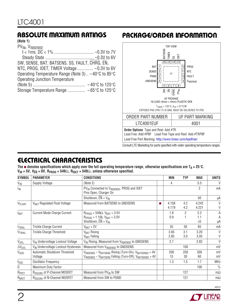 IC封装资料_电源管理芯片_LTC4001EUF_PBF.pdf_第2页
