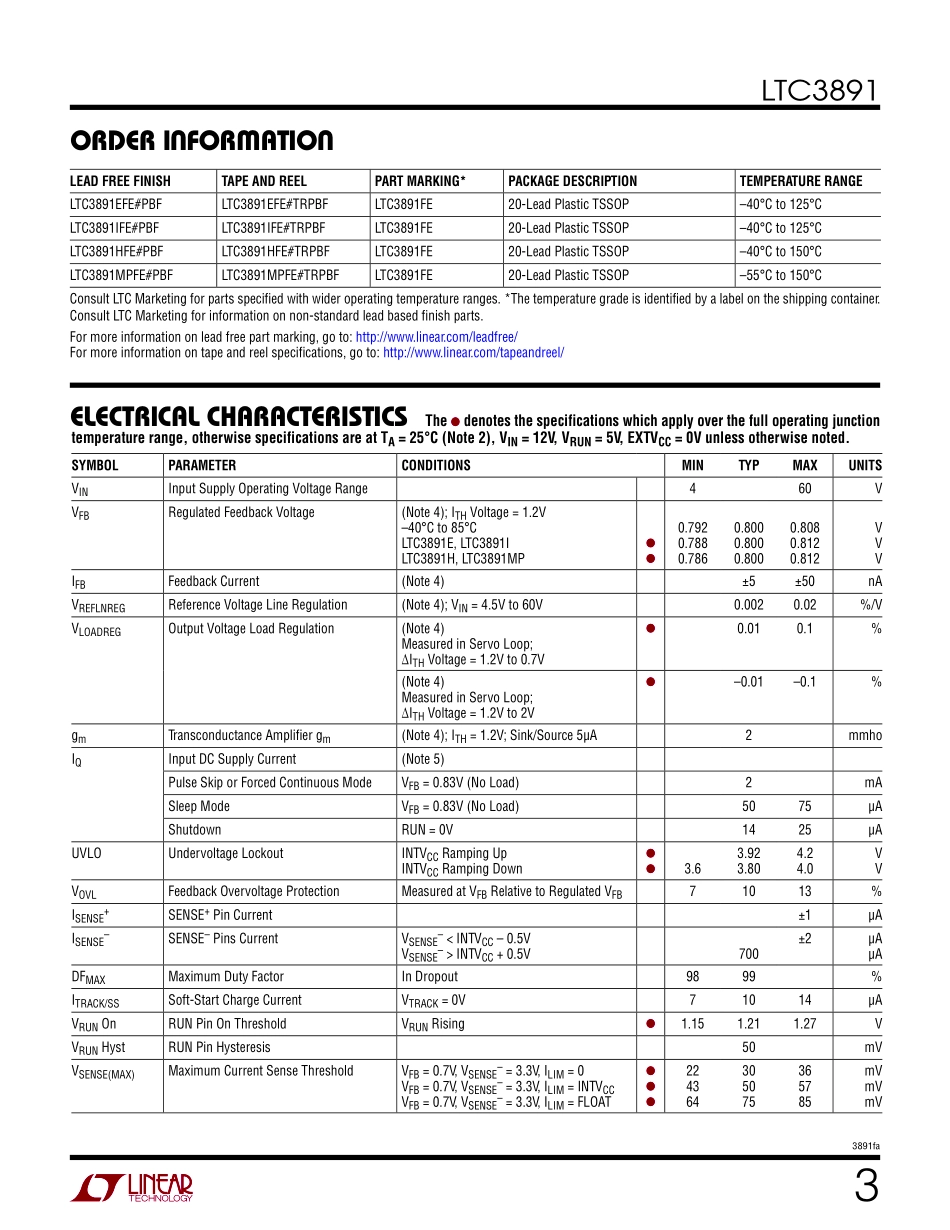 IC封装资料_电源管理芯片_LTC3891EFE_TRPBF.pdf_第3页