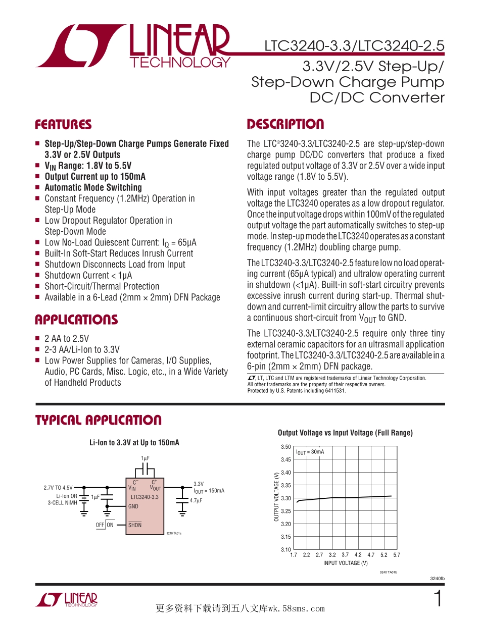 IC封装资料_电源管理芯片_LTC3240EDC-3.3_TRPBF.pdf_第1页