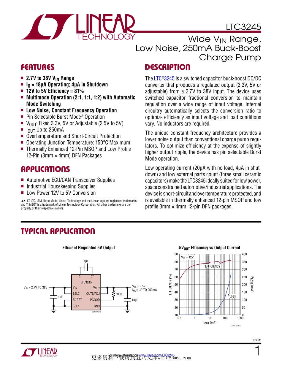 IC封装资料_电源管理芯片_LTC3245IMSE_PBF.pdf_第1页