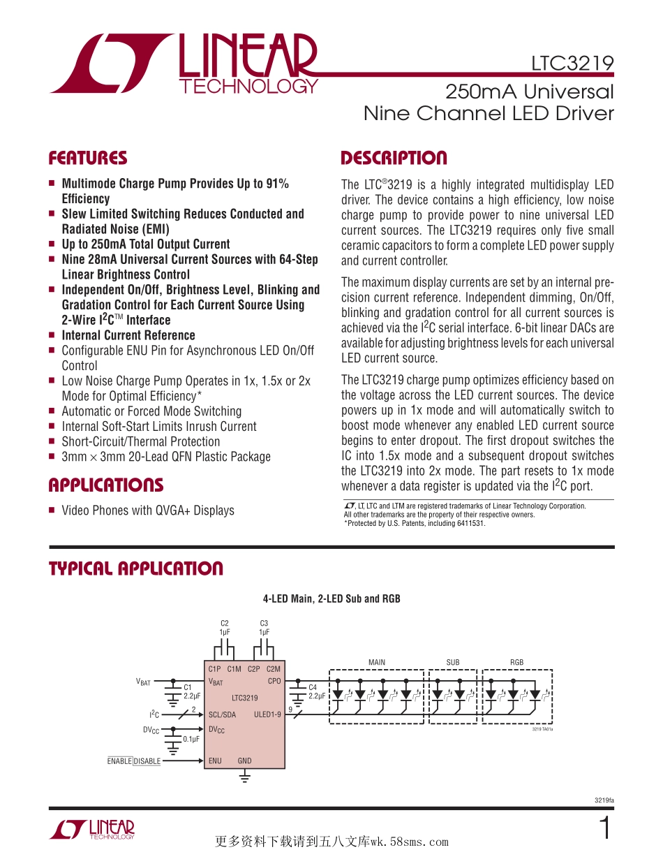 IC封装资料_电源管理芯片_LTC3219EUD_TRPBF.pdf_第1页