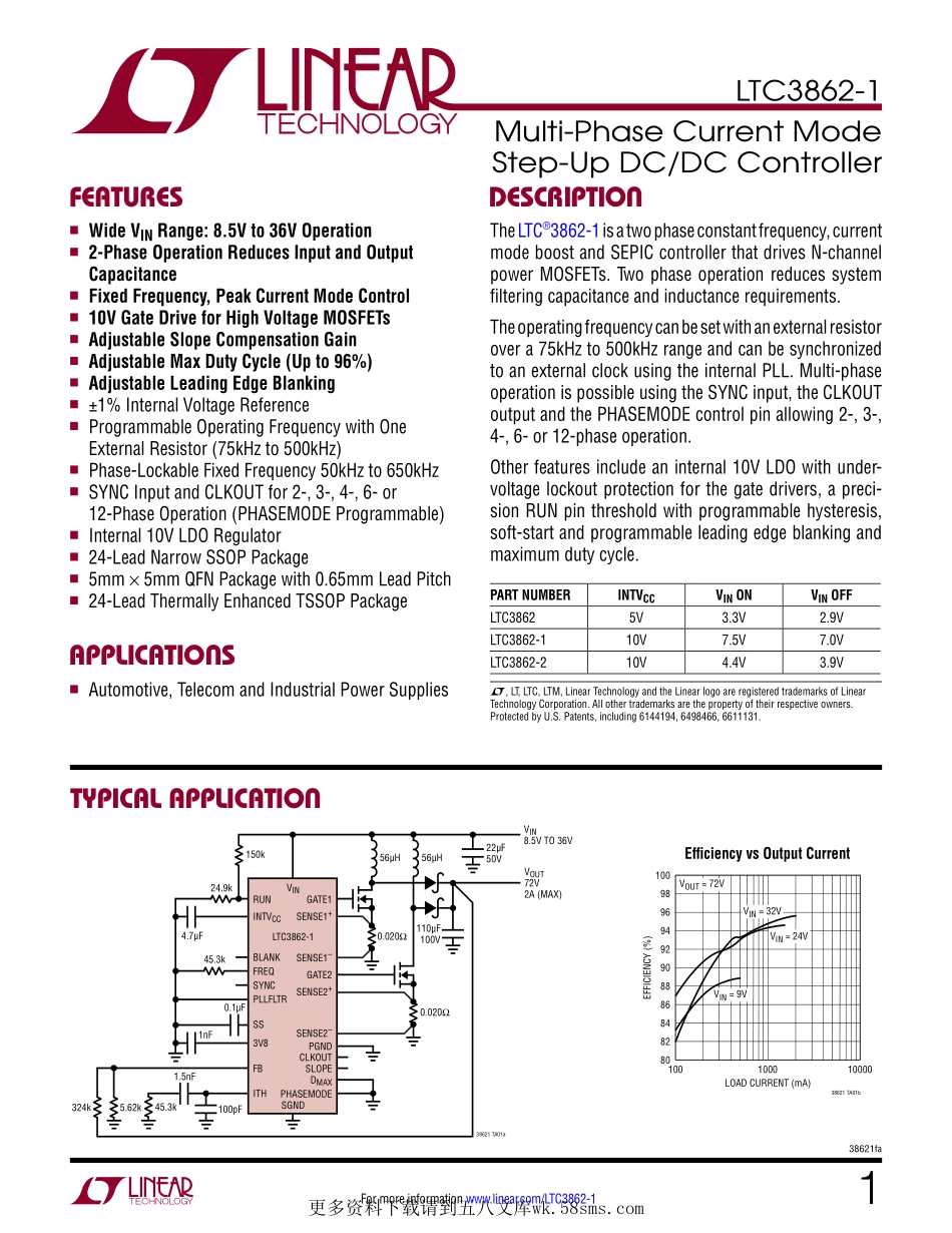 IC封装资料_电源管理芯片_LTC3862IFE-1_PBF.pdf_第1页