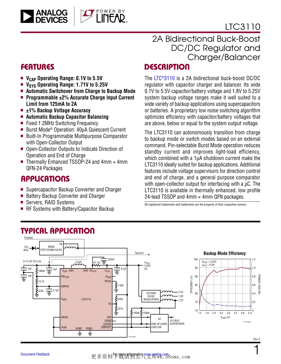IC封装资料_电源管理芯片_LTC3110EUF_TRPBF.pdf_第1页
