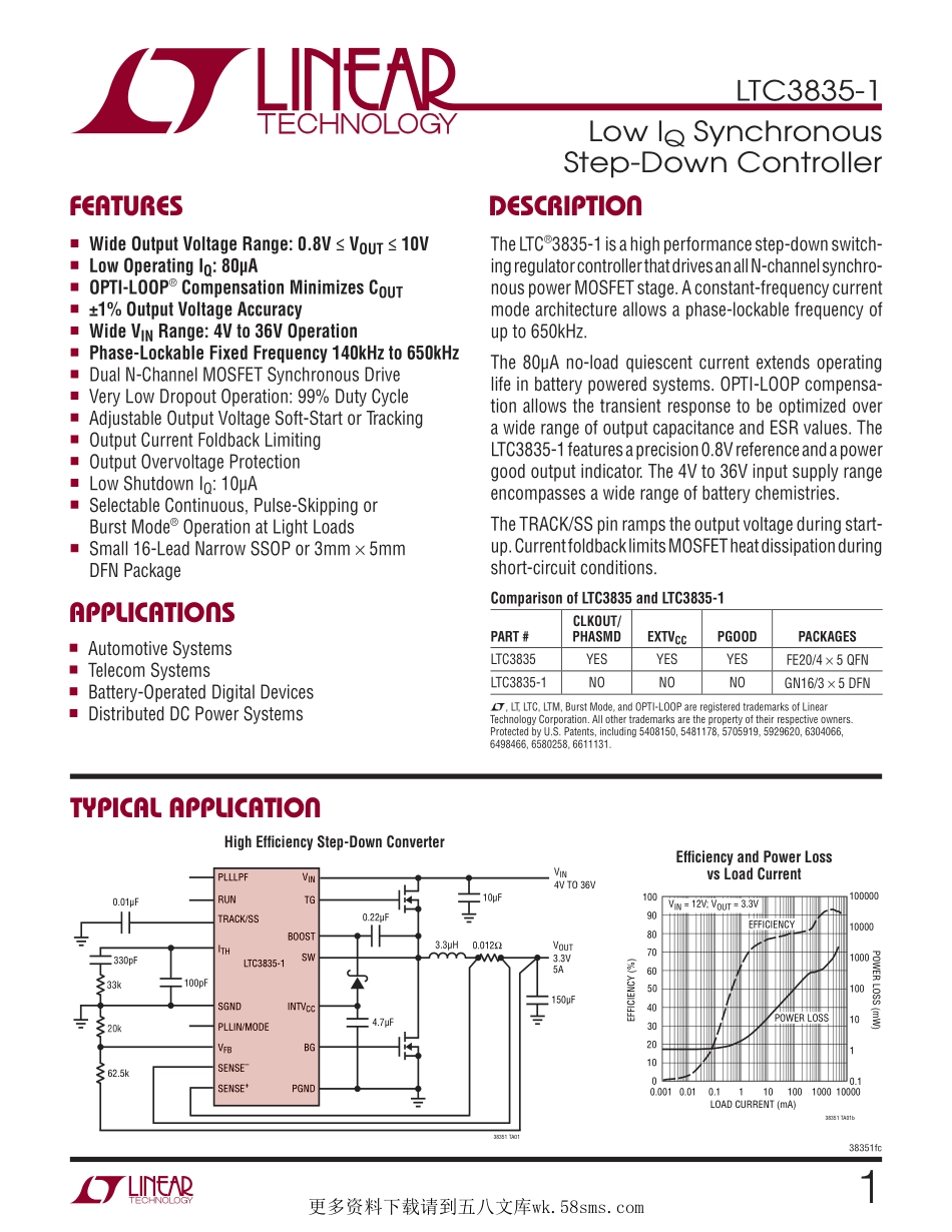 IC封装资料_电源管理芯片_LTC3835EDHC-1_TRPBF.pdf_第1页