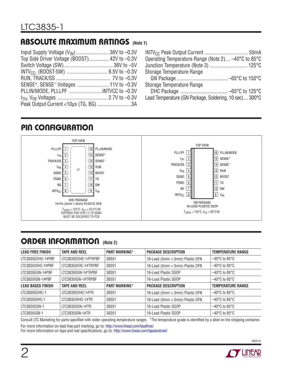 IC封装资料_电源管理芯片_LTC3835EDHC-1_TRPBF.pdf_第2页