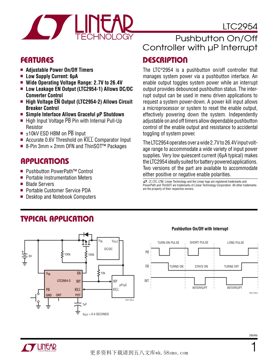 IC封装资料_电源管理芯片_LTC2954CTS8-1_TRMPBF.pdf_第1页